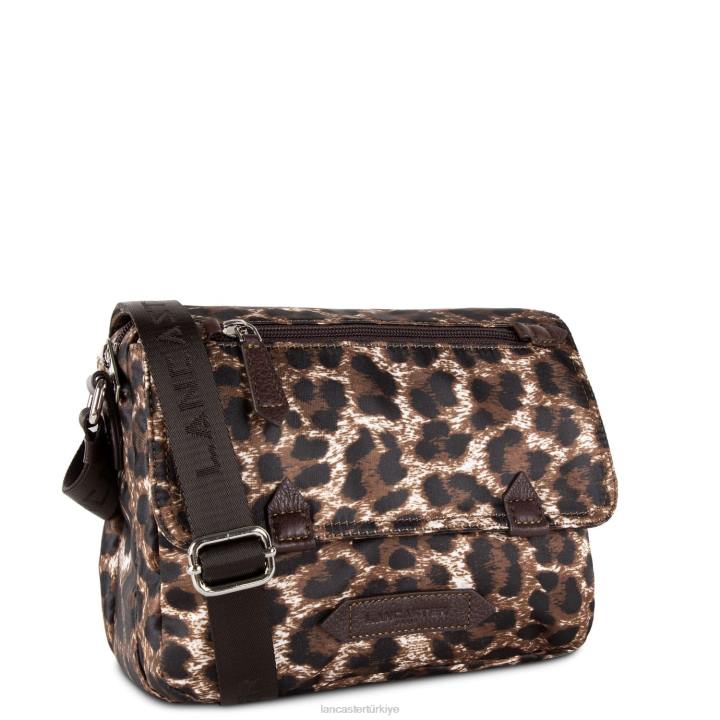 kadınlar askılı çanta temel spor kestane rengi leopar Lancaster Paris çanta H0LP4093
