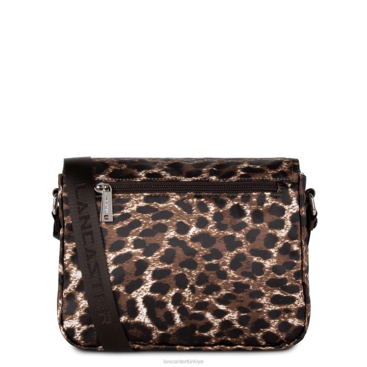 kadınlar askılı çanta temel spor kestane rengi leopar Lancaster Paris çanta H0LP4093