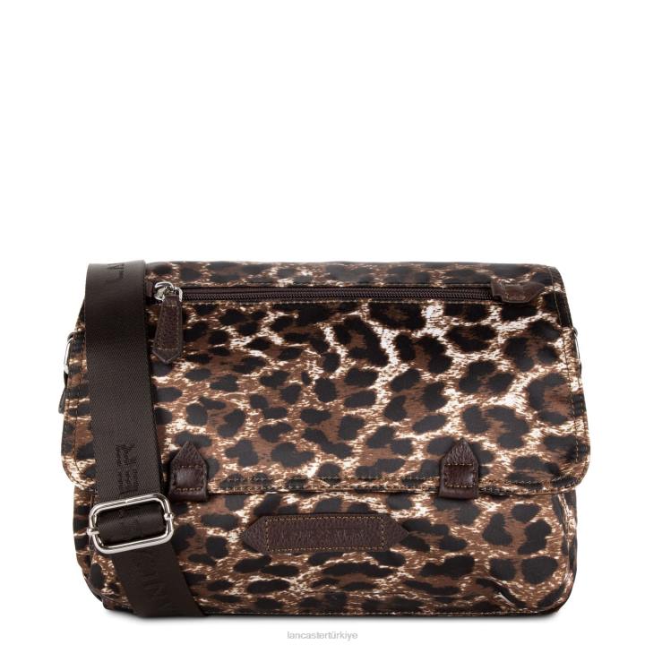kadınlar askılı çanta temel spor kestane rengi leopar Lancaster Paris çanta H0LP4105