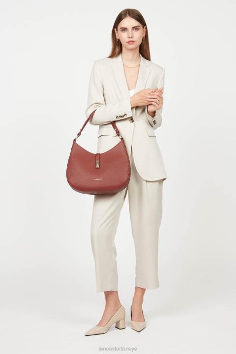 kadınlar büyük omuz çantası foulonne milano kırmızı Lancaster Paris çanta H0LP3750