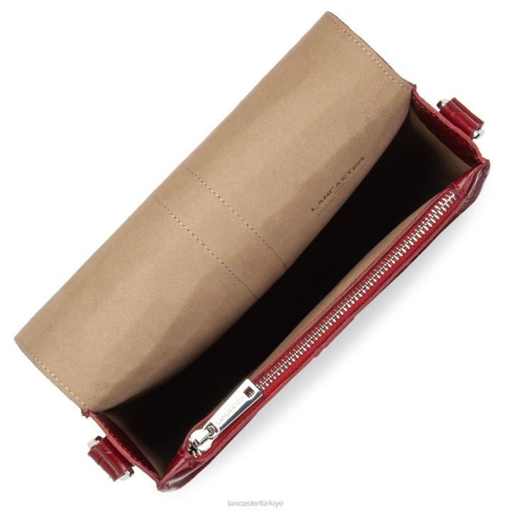 kadınlar omuz çantası egzotik croco fr kırmızı Lancaster Paris çanta H0LP4415