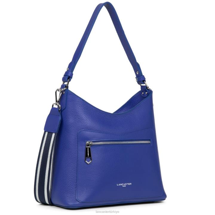 kadınlar omuz çantası foulonne çift bleu electrique-in-vert Lancaster Paris çanta H0LP4342