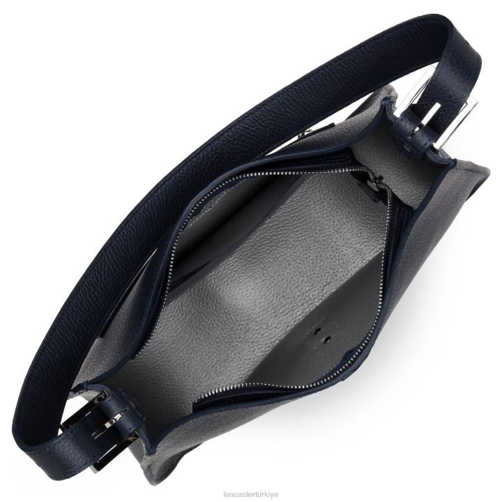 kadınlar omuz çantası foulonne çift kanca bleu fonce-in-argent Lancaster Paris çanta H0LP3802