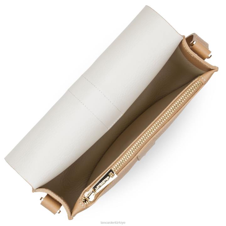 kadınlar omuz çantası foulonne çift kanca doğal-bej Lancaster Paris çanta H0LP3796