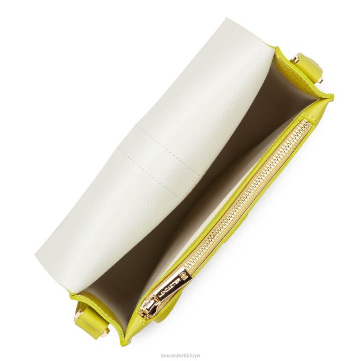 kadınlar omuz çantası foulonne çift kanca ekru kereviz Lancaster Paris çanta H0LP3784