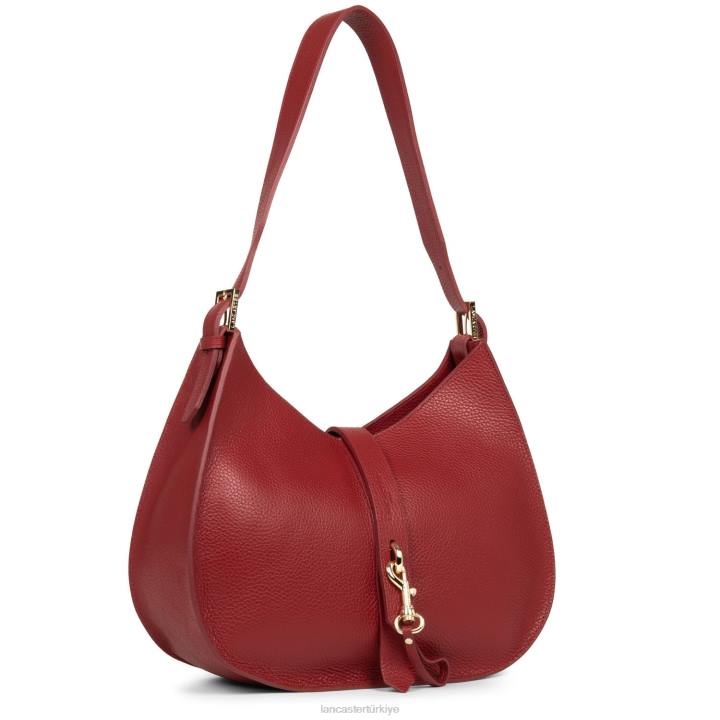 kadınlar omuz çantası foulonne çift kanca kızarık karmin Lancaster Paris çanta H0LP3809