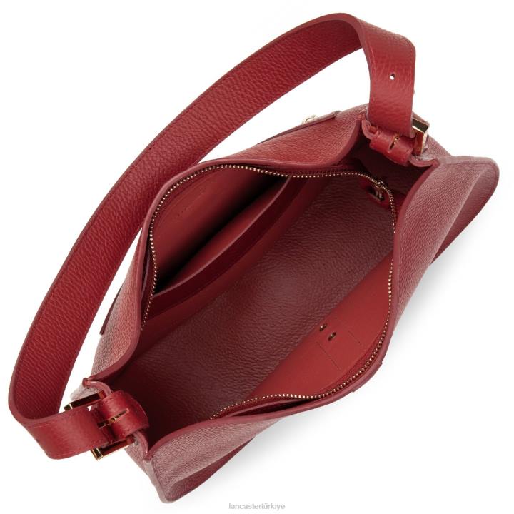 kadınlar omuz çantası foulonne çift kanca kızarık karmin Lancaster Paris çanta H0LP3809