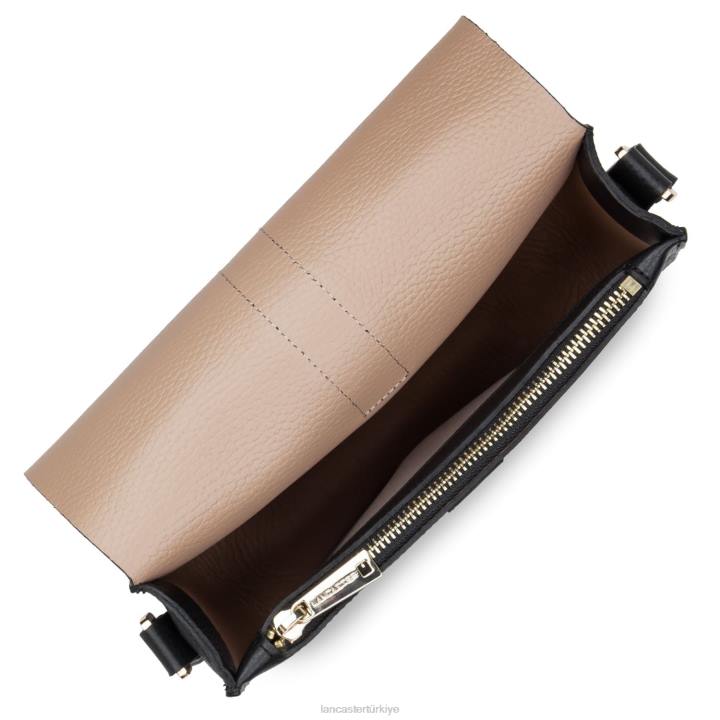 kadınlar omuz çantası foulonne çift kanca noir-in-çıplak Lancaster Paris çanta H0LP3786