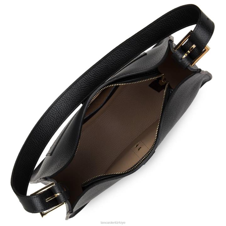 kadınlar omuz çantası foulonne çift kanca noir-in-çıplak Lancaster Paris çanta H0LP3801