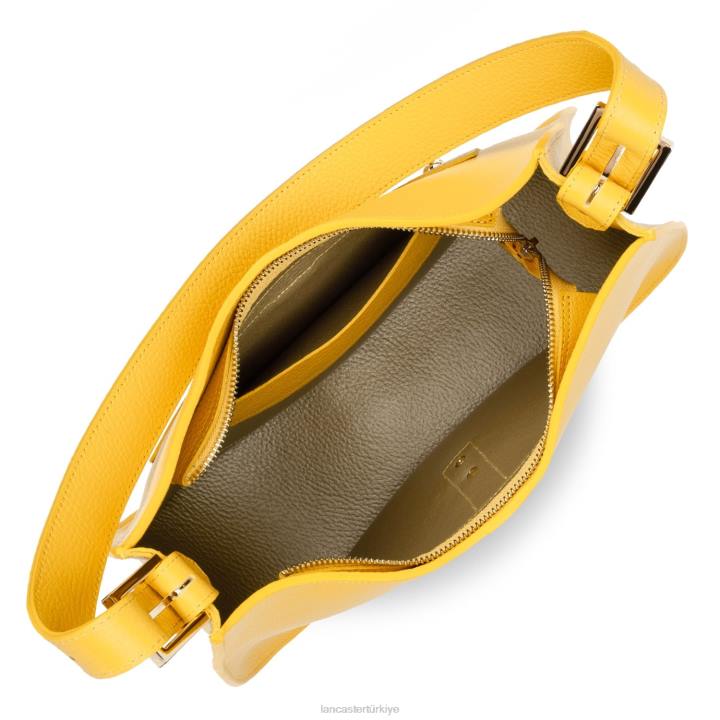 kadınlar omuz çantası foulonne çift kanca sarı-ya da Lancaster Paris çanta H0LP3807
