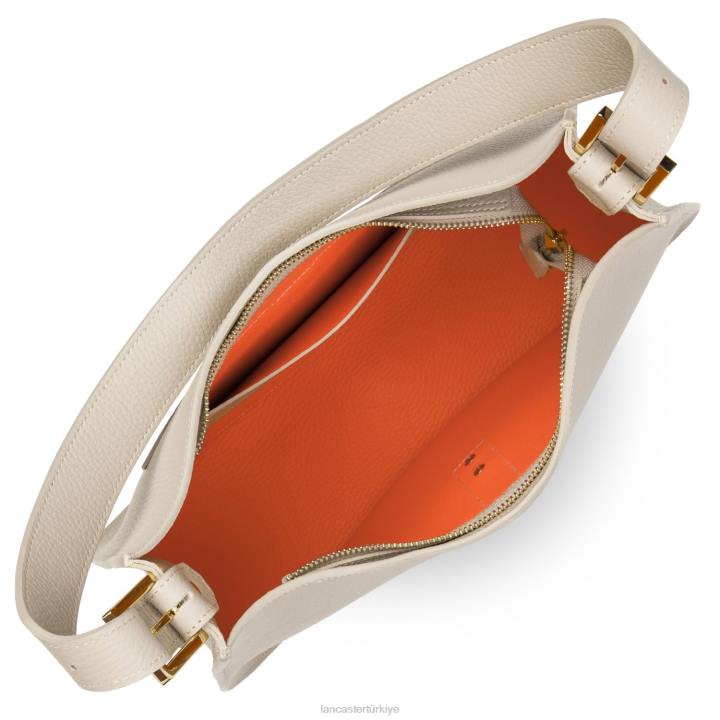 kadınlar omuz çantası foulonne çift kanca turuncu-bej Lancaster Paris çanta H0LP3806