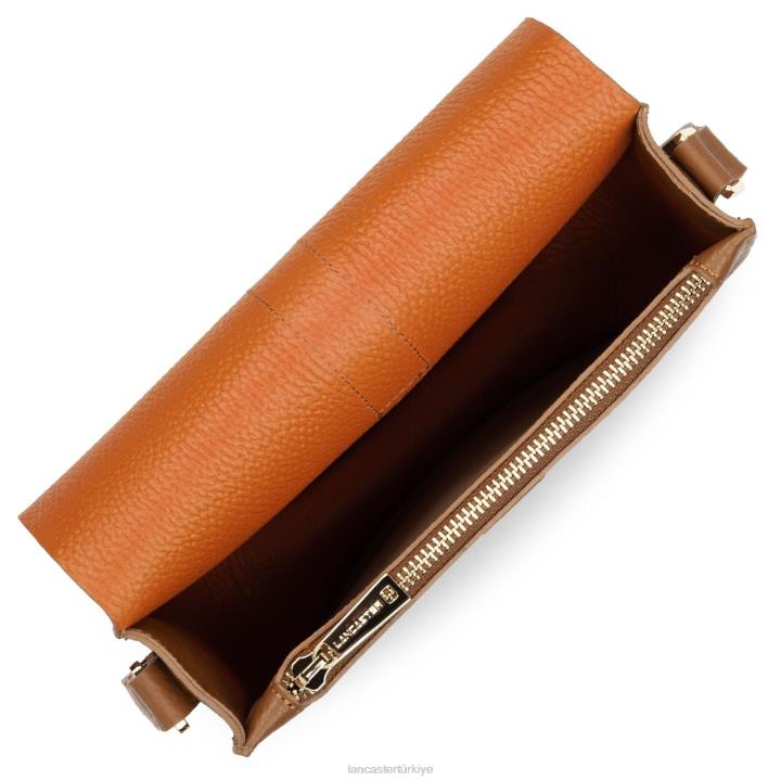 kadınlar omuz çantası foulonne çift kanca turuncu deve Lancaster Paris çanta H0LP3791