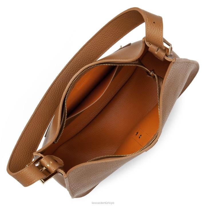 kadınlar omuz çantası foulonne çift kanca turuncu deve Lancaster Paris çanta H0LP3808