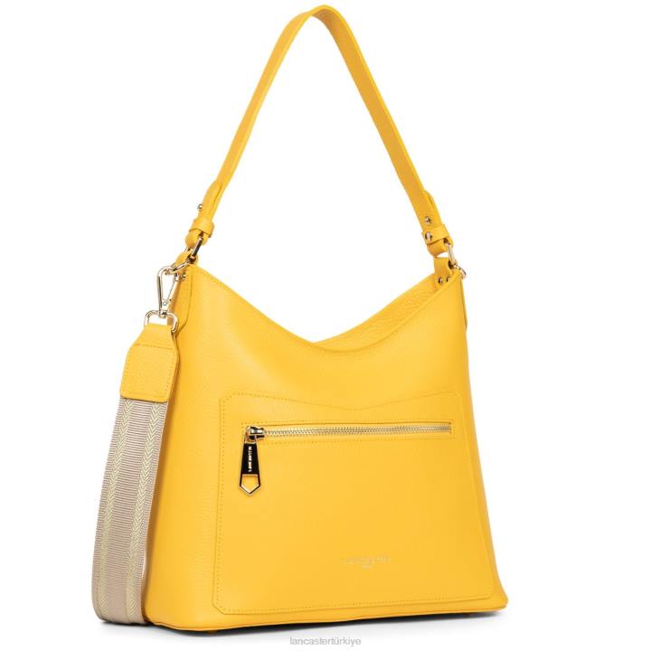 kadınlar omuz çantası foulonne çift sarı-ya da Lancaster Paris çanta H0LP4353