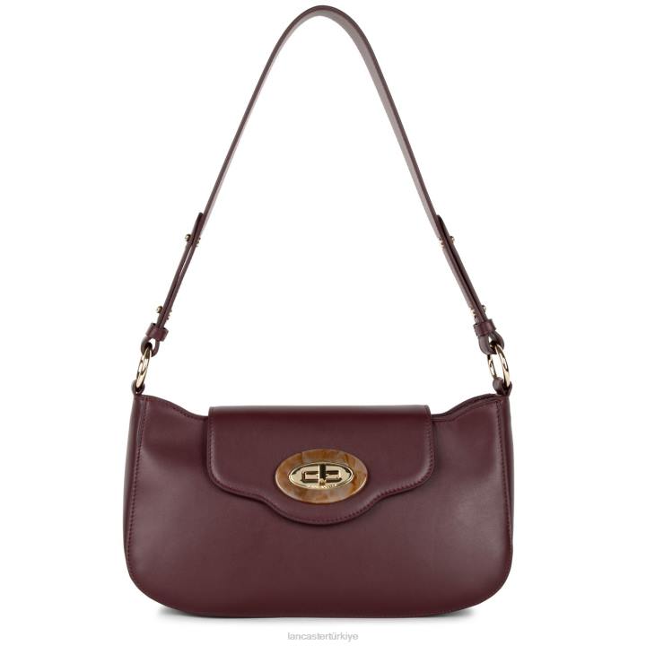 kadınlar omuz çantası mermer dokunuşu bordo Lancaster Paris çanta H0LP4244