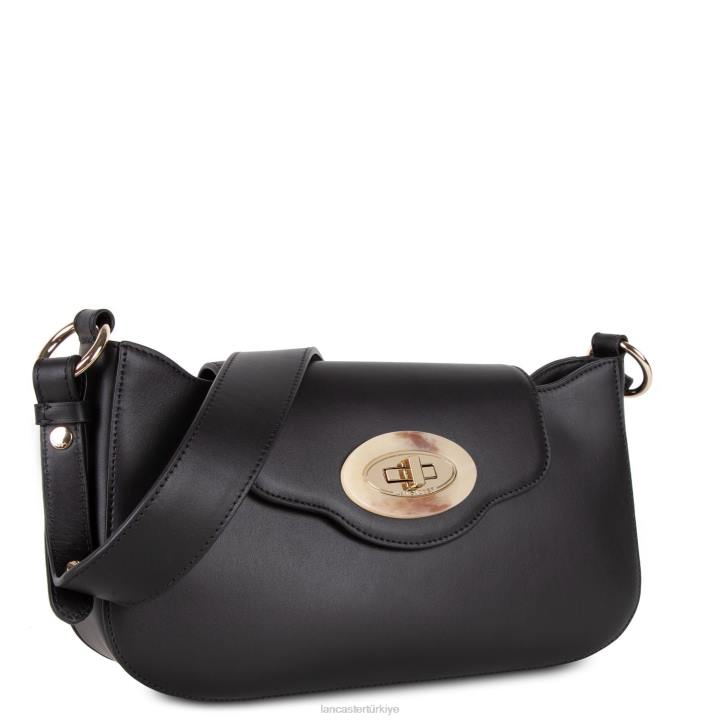 kadınlar omuz çantası mermer dokunuşu kara Lancaster Paris çanta H0LP4239