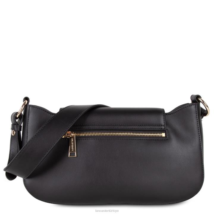 kadınlar omuz çantası mermer dokunuşu kara Lancaster Paris çanta H0LP4239