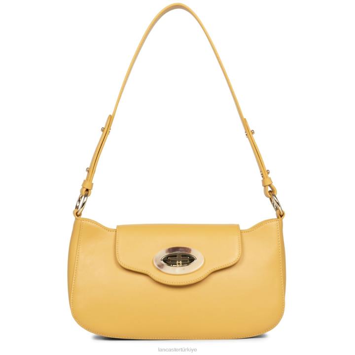 kadınlar omuz çantası mermer dokunuşu sarı Lancaster Paris çanta H0LP4241