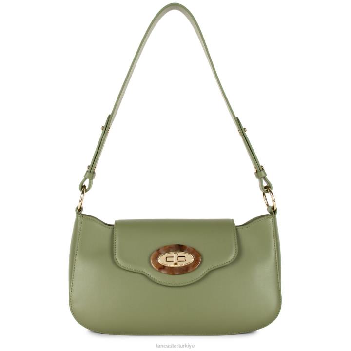 kadınlar omuz çantası mermer dokunuşu zeytin Lancaster Paris çanta H0LP4245