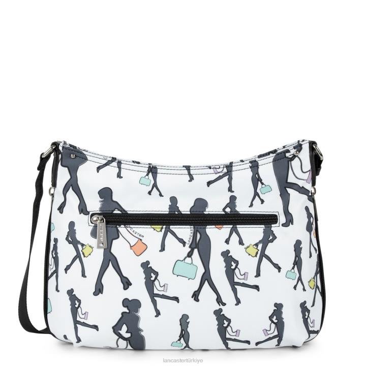 kadınlar omuz çantası temel ponpon beyaz çoklu Lancaster Paris çanta H0LP4045