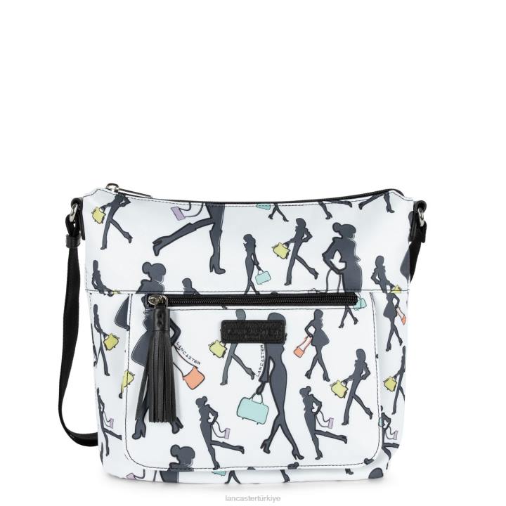 kadınlar omuz çantası temel ponpon beyaz çoklu Lancaster Paris çanta H0LP4057