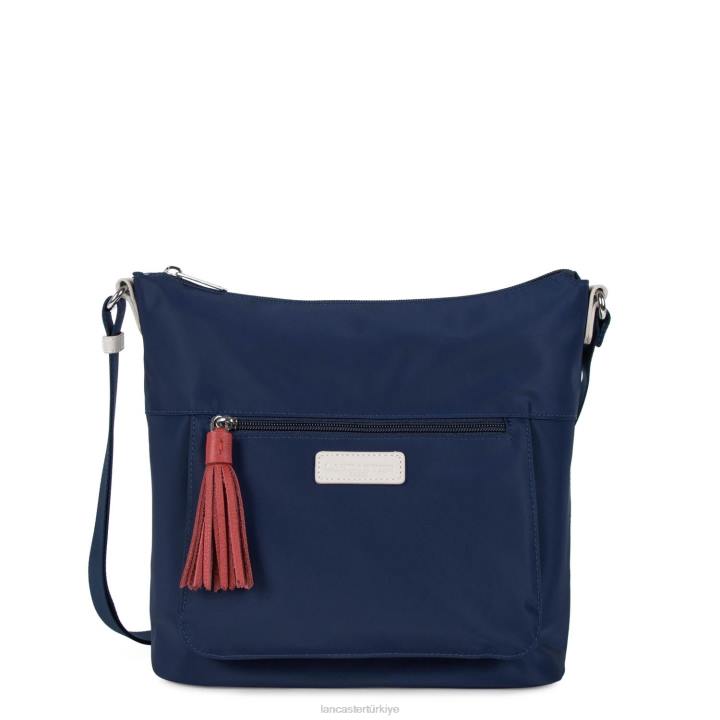 kadınlar omuz çantası temel ponpon bleu fonce-bej-allık Lancaster Paris çanta H0LP4058