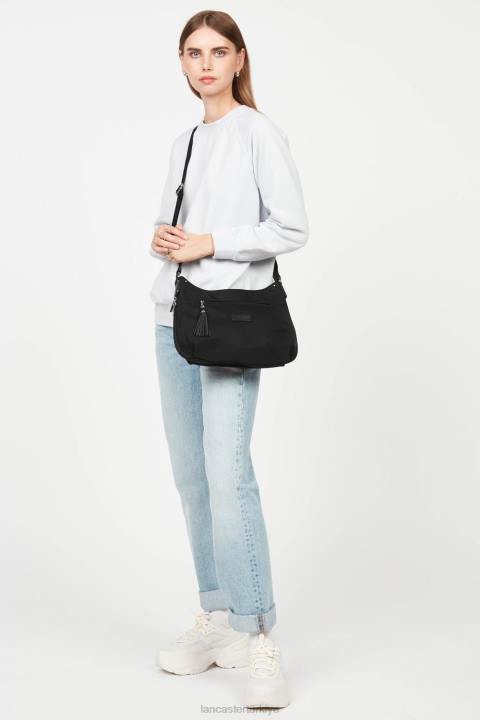 kadınlar omuz çantası temel ponpon kara Lancaster Paris çanta H0LP4042