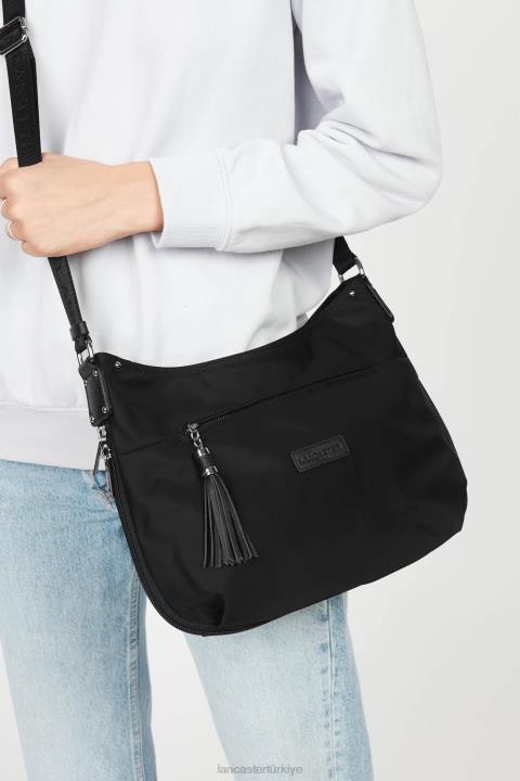kadınlar omuz çantası temel ponpon kara Lancaster Paris çanta H0LP4042