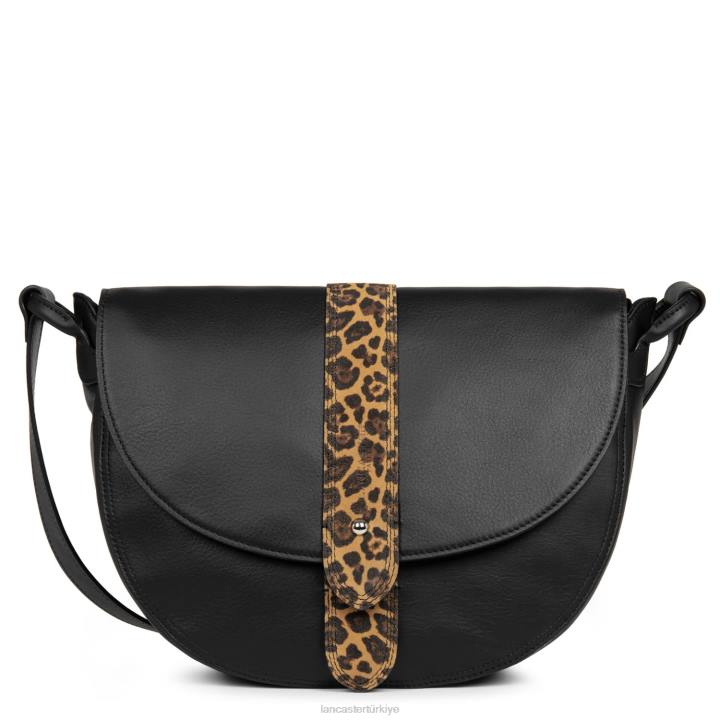 kadınlar omuz çantası yumuşak vintage kara leopar Lancaster Paris çanta H0LP4421