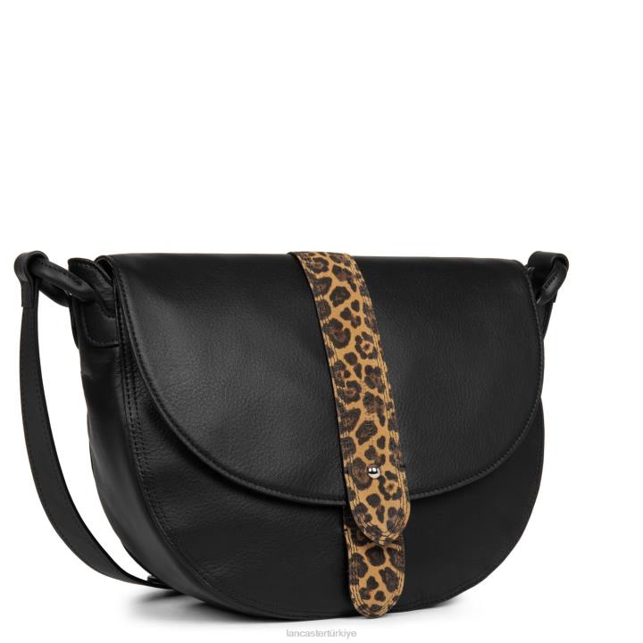 kadınlar omuz çantası yumuşak vintage kara leopar Lancaster Paris çanta H0LP4421