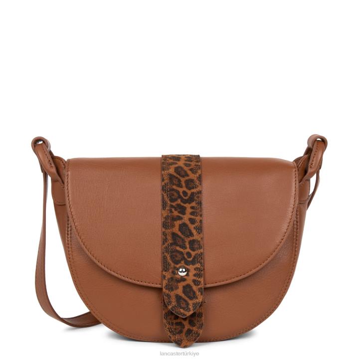 kadınlar omuz çantası yumuşak vintage konyak-leopar Lancaster Paris çanta H0LP4378