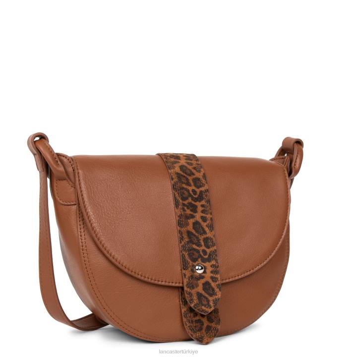 kadınlar omuz çantası yumuşak vintage konyak-leopar Lancaster Paris çanta H0LP4378