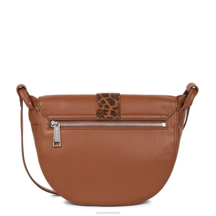 kadınlar omuz çantası yumuşak vintage konyak-leopar Lancaster Paris çanta H0LP4378