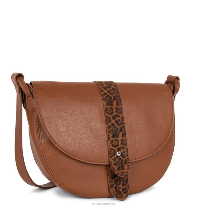 kadınlar omuz çantası yumuşak vintage konyak-leopar Lancaster Paris çanta H0LP4422