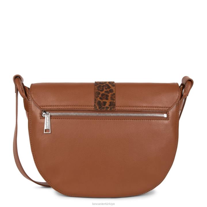 kadınlar omuz çantası yumuşak vintage konyak-leopar Lancaster Paris çanta H0LP4422