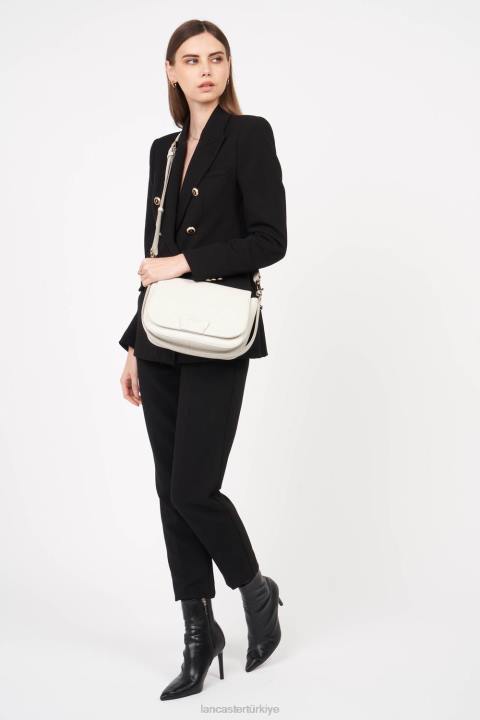 kadınlar omuzdan askili çanta kumul beyaz kasa Lancaster Paris çanta H0LP2558
