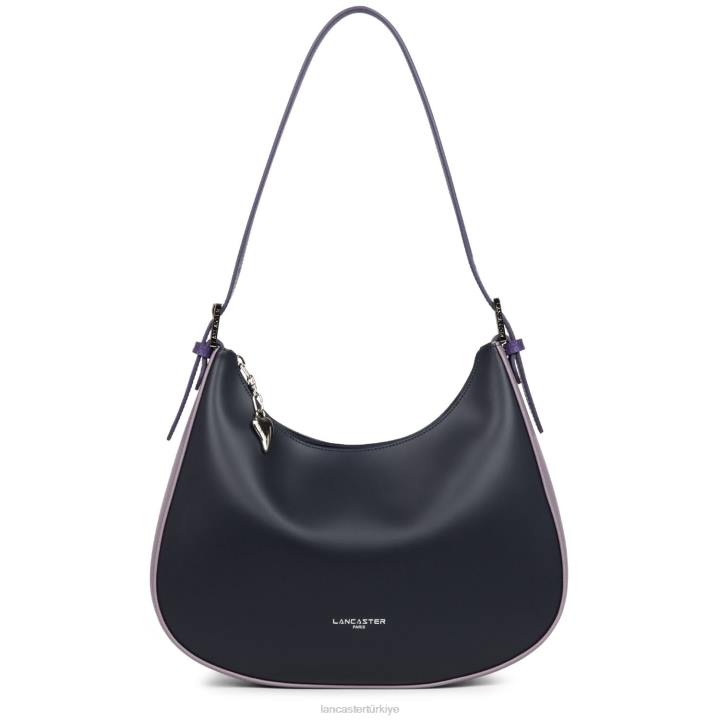 kadınlar omuzdan askili çanta pürüzsüz bleu fonce-leylak-mor Lancaster Paris çanta H0LP4400