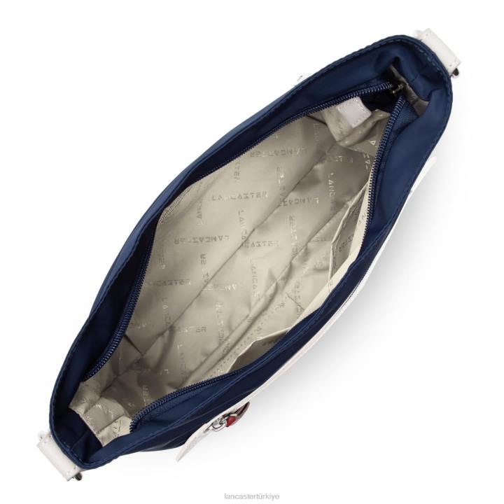 kadınlar omuzdan askili çanta temel spor bleu fonce-bej-allık Lancaster Paris çanta H0LP4116