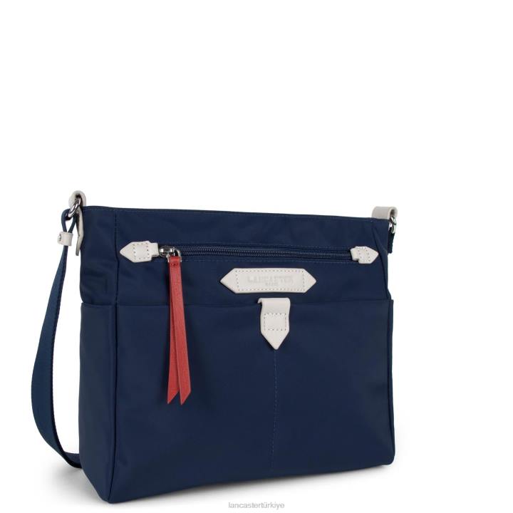 kadınlar omuzdan askili çanta temel spor bleu fonce-bej-allık Lancaster Paris çanta H0LP4314