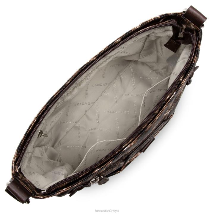 kadınlar omuzdan askili çanta temel spor kestane rengi leopar Lancaster Paris çanta H0LP4310