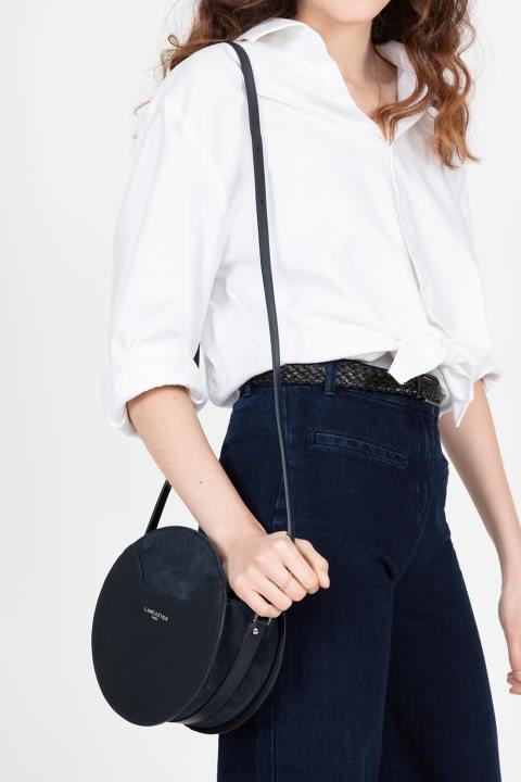 kadınlar yuvarlak çanta pürüzsüz lune mavi fonce Lancaster Paris çanta H0LP4321