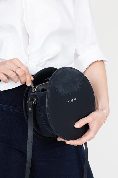 kadınlar yuvarlak çanta pürüzsüz lune mavi fonce Lancaster Paris çanta H0LP4321