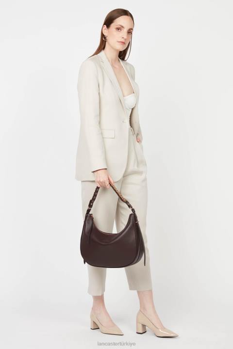 kadınlar büyük berduş çantası aria Marron Fonce Lancaster Paris çanta H0LP3230
