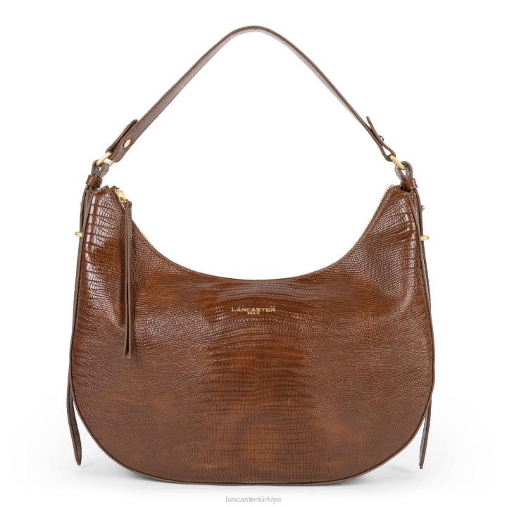 kadınlar büyük berduş çantası egzotik lezard ve timsah cn konyak-lezard Lancaster Paris çanta H0LP3243