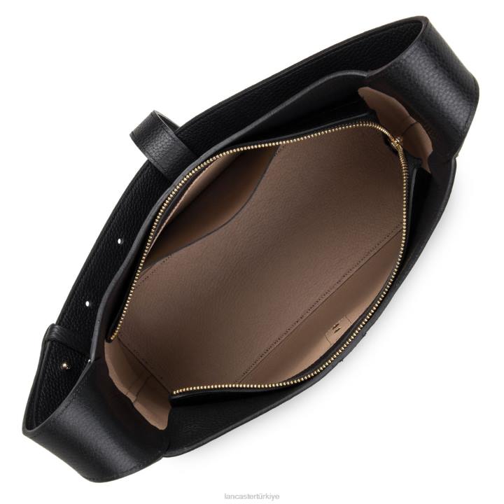 kadınlar büyük berduş çantası foulonne çift kanca noir-in-çıplak Lancaster Paris çanta H0LP2880