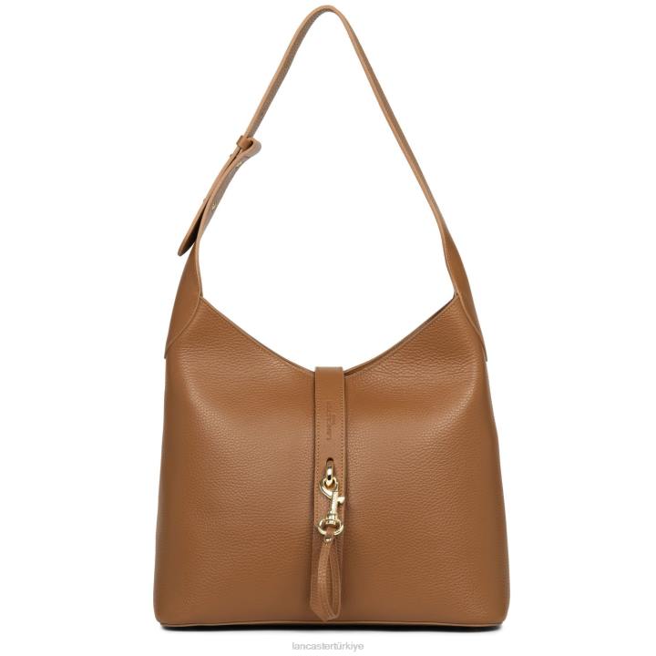 kadınlar büyük berduş çantası foulonne çift kanca turuncu deve Lancaster Paris çanta H0LP2881
