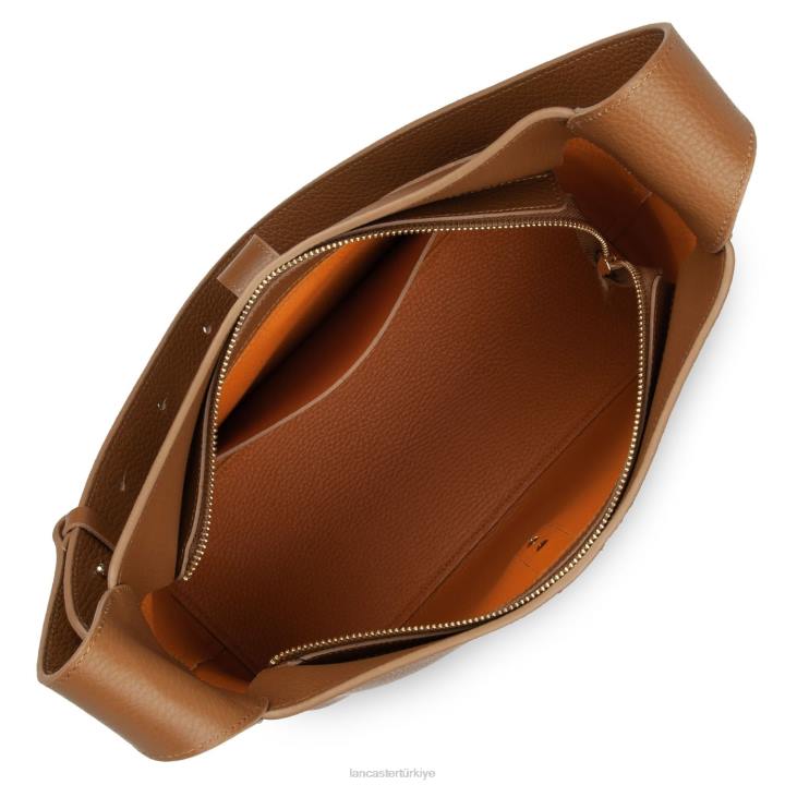 kadınlar büyük berduş çantası foulonne çift kanca turuncu deve Lancaster Paris çanta H0LP2881