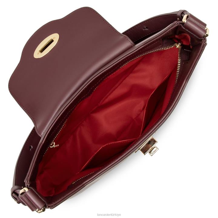 kadınlar hobo çanta mermer dokunuşu bordo Lancaster Paris çanta H0LP4255