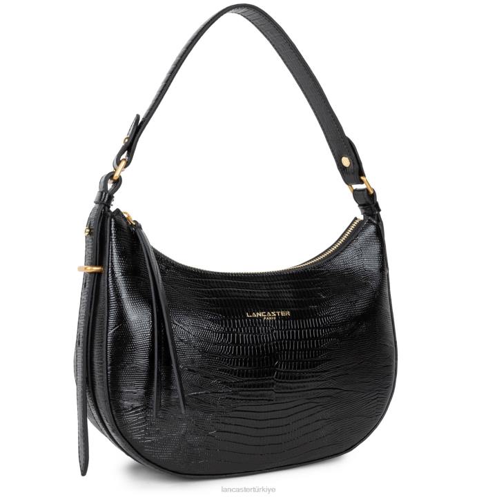 kadınlar m hobo çanta egzotik lezard ve timsah cn noir-lezard Lancaster Paris çanta H0LP3239