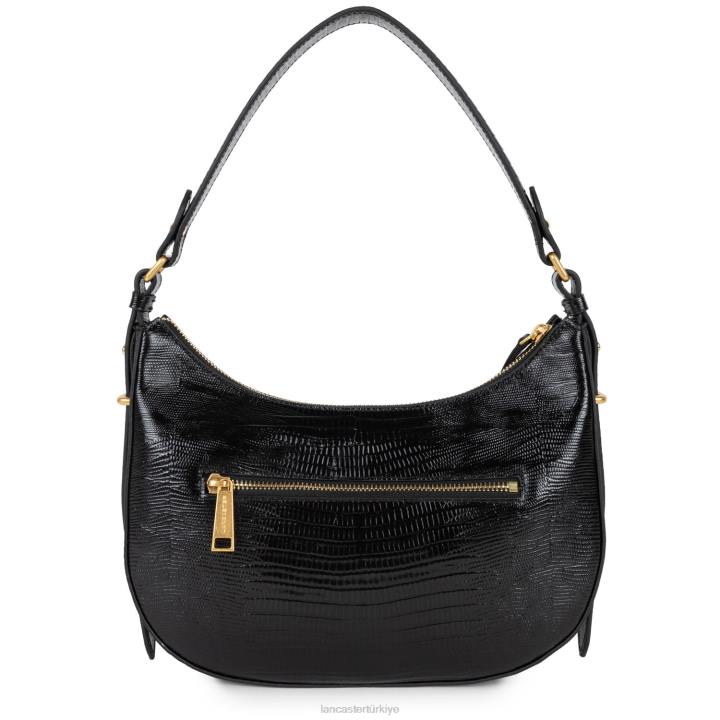 kadınlar m hobo çanta egzotik lezard ve timsah cn noir-lezard Lancaster Paris çanta H0LP3239